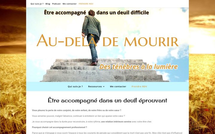 Snímek obrazovky au-dela-de-mourir.fr
