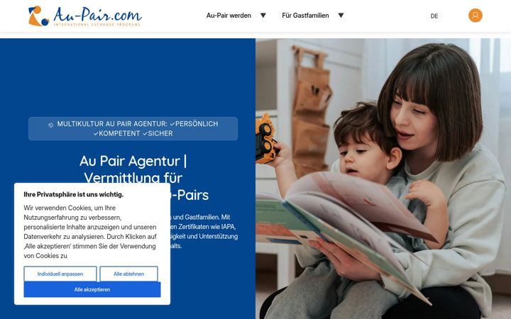 Screenshot of au-pair.com