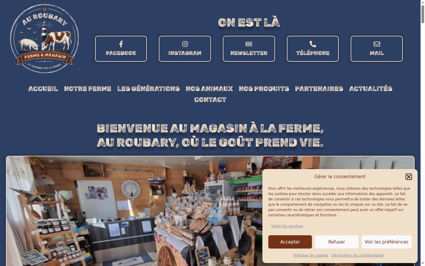 Screenshot of the consent banner shown before any interaction