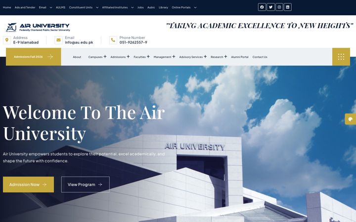 Screenshot of au.edu.pk