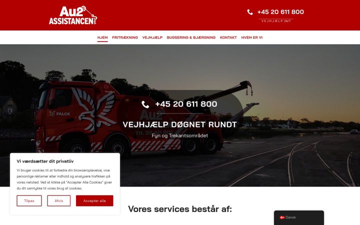 Screenshot of au2assistancen.dk