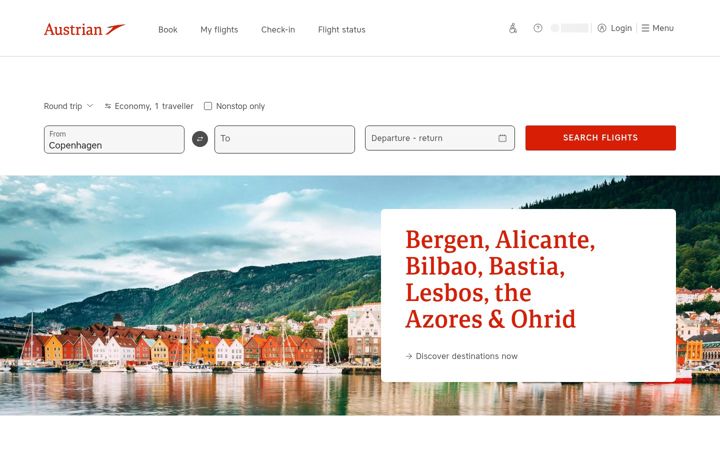 Screenshot of aua.com