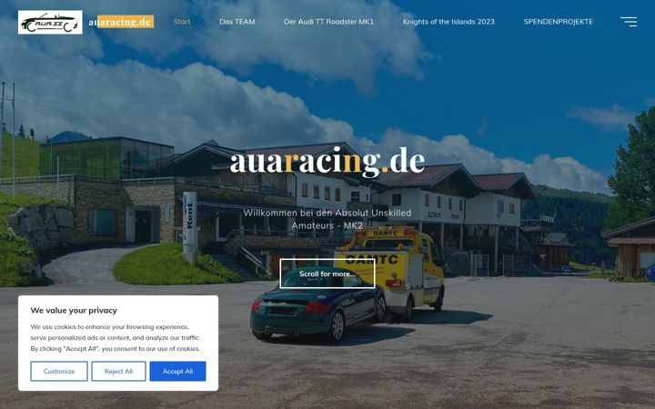 Kuvakaappaus sivustosta auaracing.de