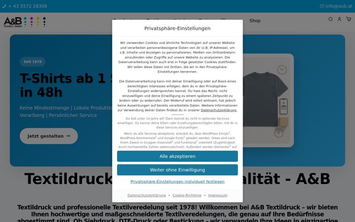 Screenshot of aub.ch