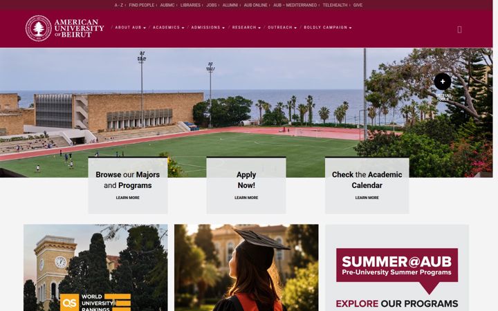 Screenshot of aub.edu.lb