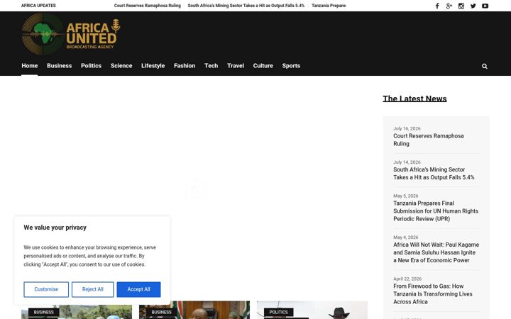 Screenshot of auba.africa
