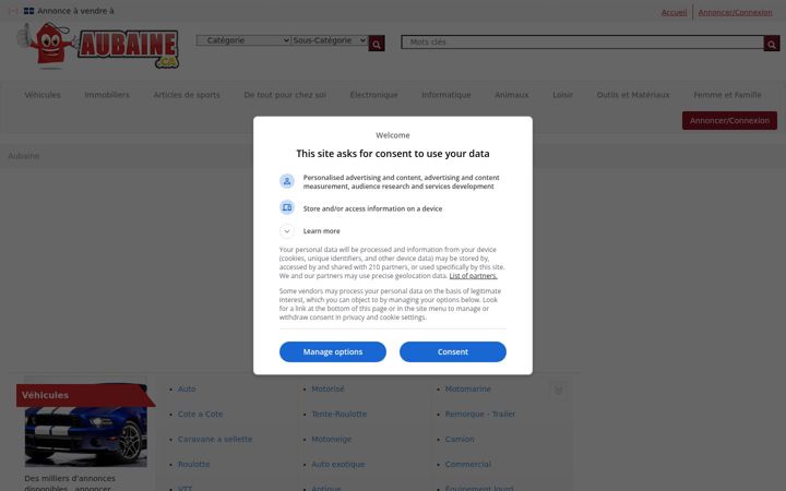 Screenshot of aubaine.ca