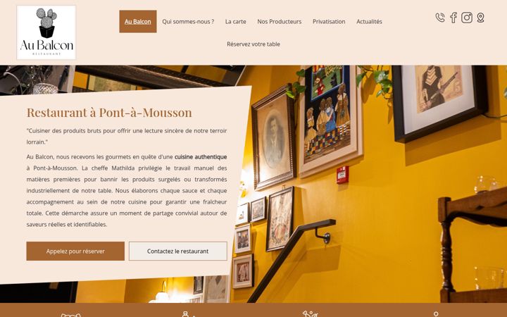 Screenshot of aubalconrestaurant.fr