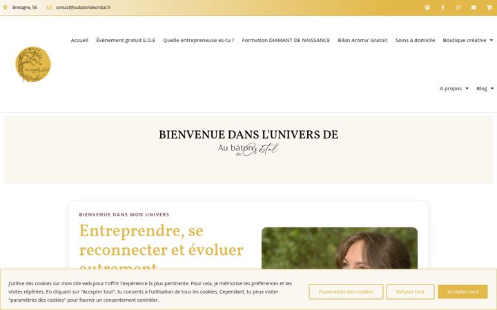Screenshot ta' aubatondecristal.fr