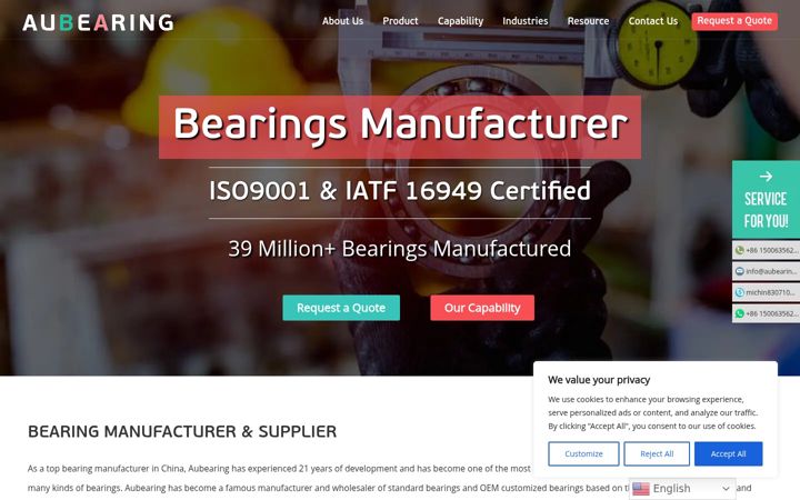Screenshot di aubearing.com