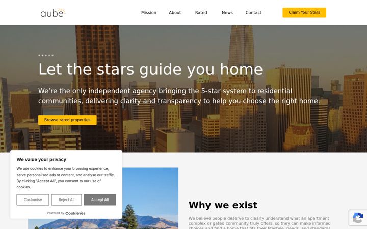 Screenshot of aubeliving.com