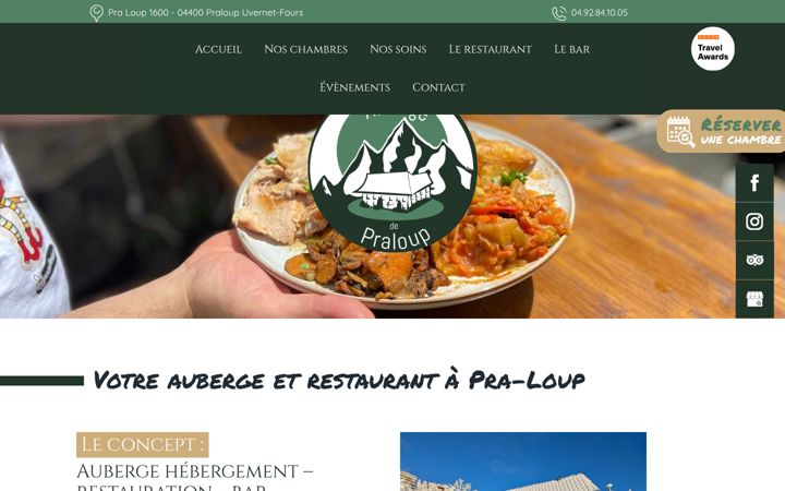 Screenshot of auberge-de-praloup.fr