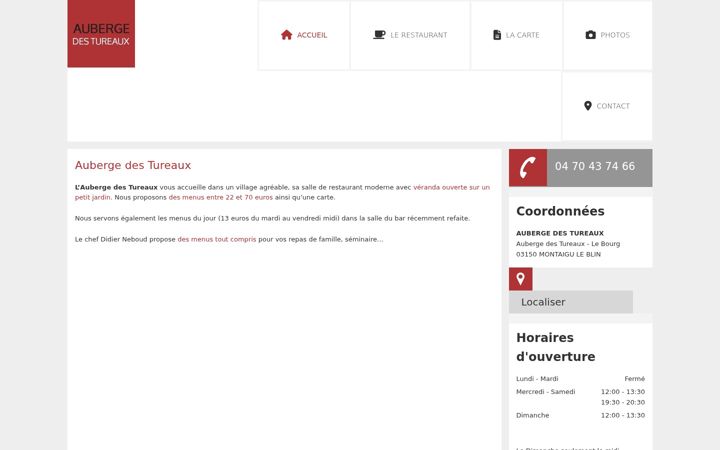 Screenshot of auberge-des-tureaux.fr