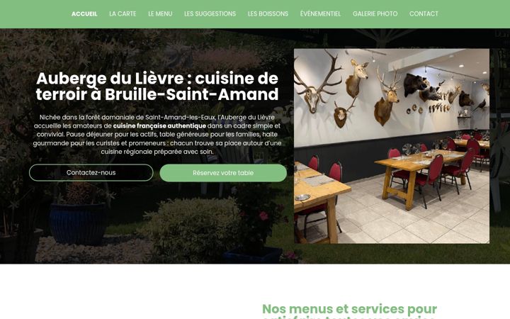 Screenshot of auberge-du-lievre.fr