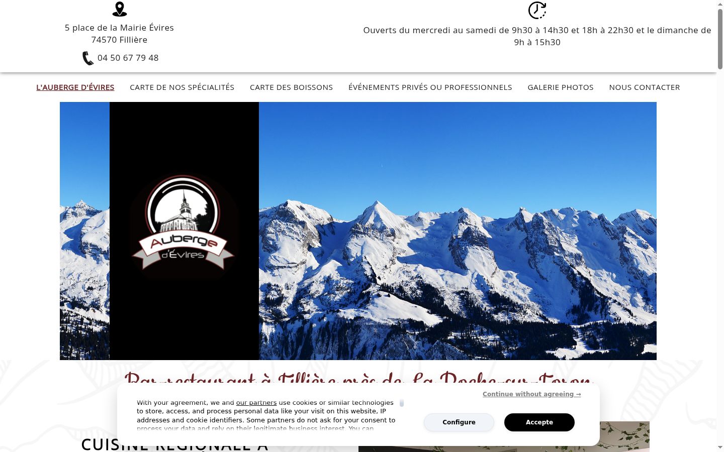 Screenshot des Einwilligungsbanners vor jeglicher Interaktion