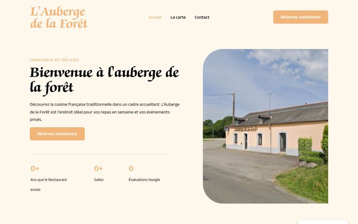 Snímek obrazovky auberge-foret.fr