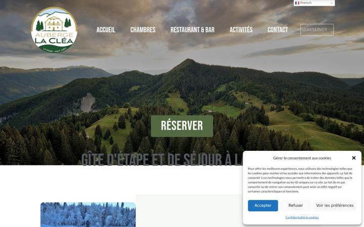 Snímek obrazovky auberge-laclea.fr