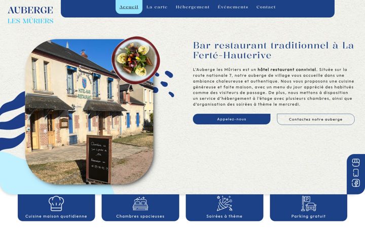 Screenshot of auberge-les-muriers.fr