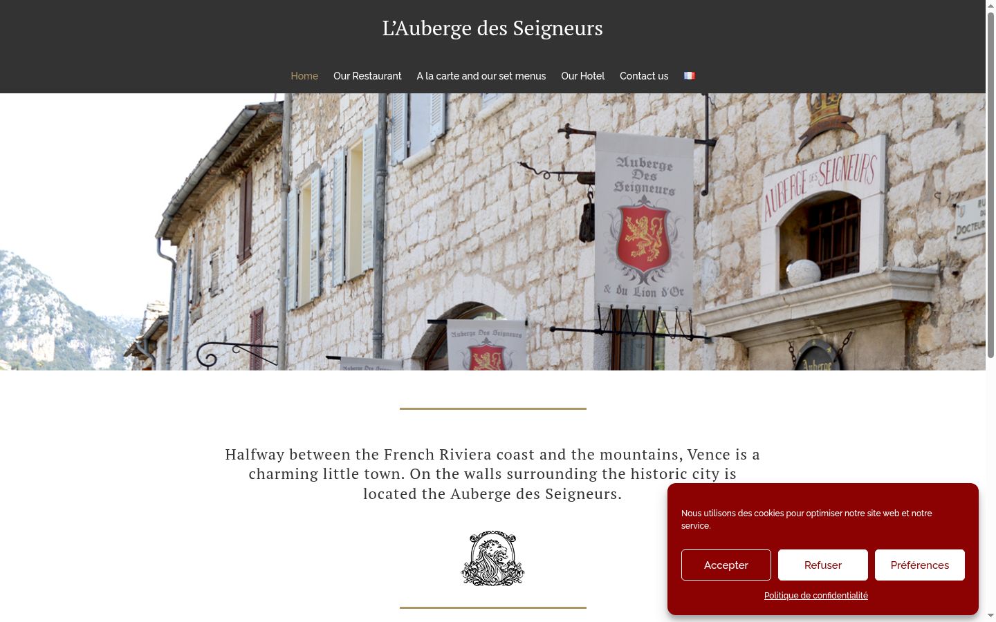Screenshot of the consent banner shown before any interaction