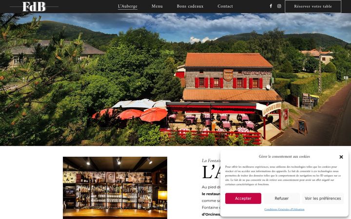 Captură de ecran a auberge.fr