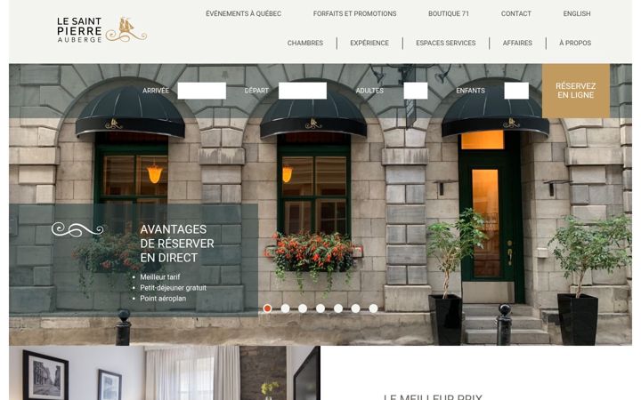 Screenshot of auberge.qc.ca
