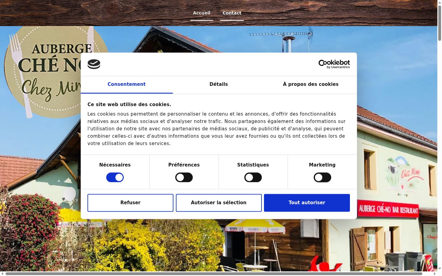Screenshot of the consent banner shown before any interaction