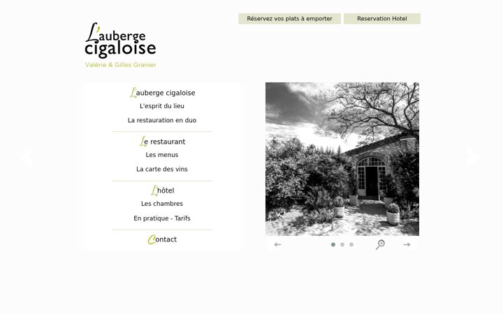 Captură de ecran a aubergecigaloise.fr
