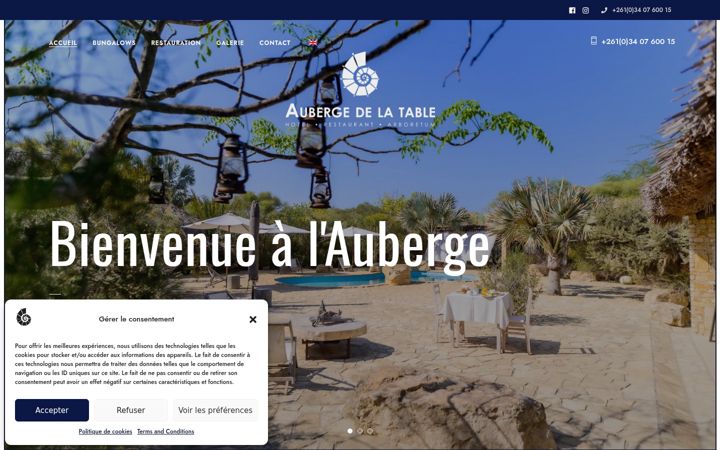 Screenshot ta' aubergedelatable.com