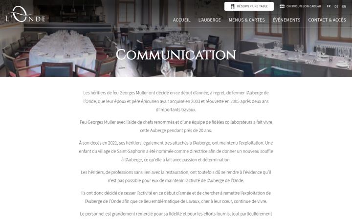 Screenshot of aubergedelonde.ch