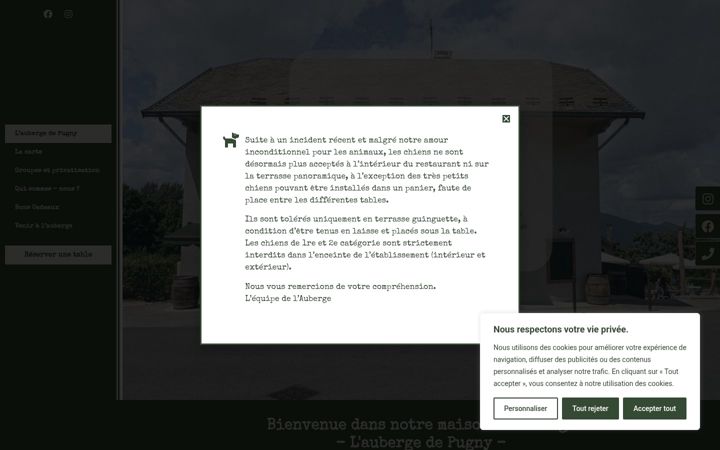 Screenshot of aubergedepugny.fr