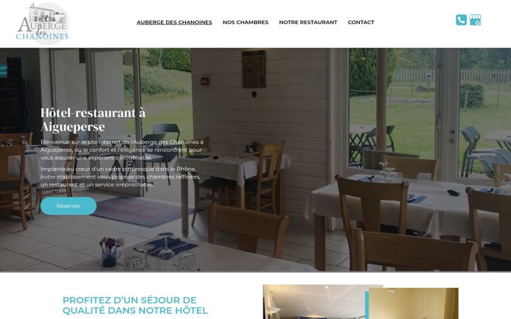 Screenshot of aubergedeschanoines.com