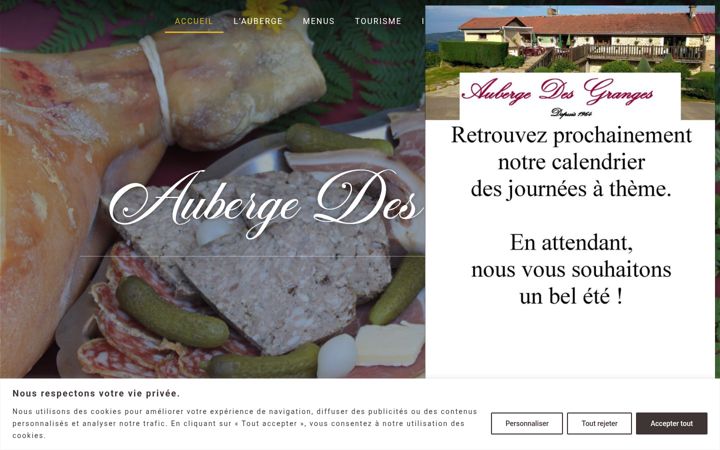 Snímek obrazovky aubergedesgranges-chalmazel.fr