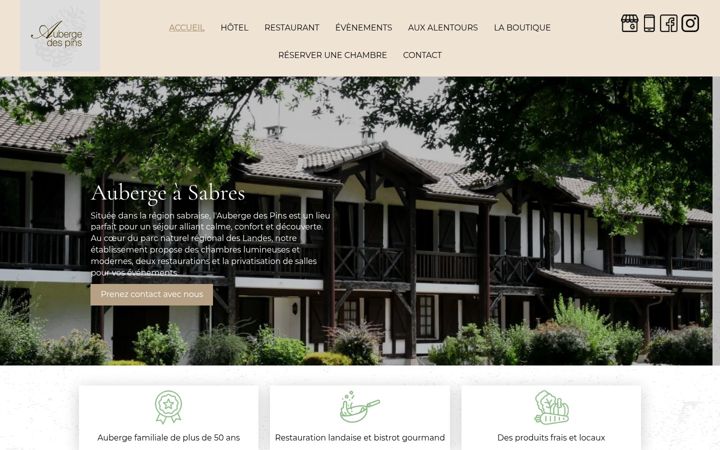 Screenshot of aubergedespins.fr