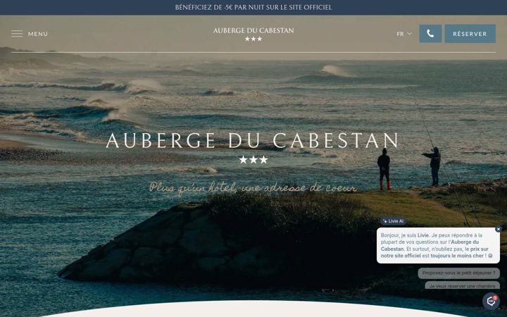 Екранна снимка на aubergeducabestan.com