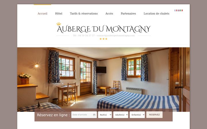 Screenshot of aubergedumontagny.com