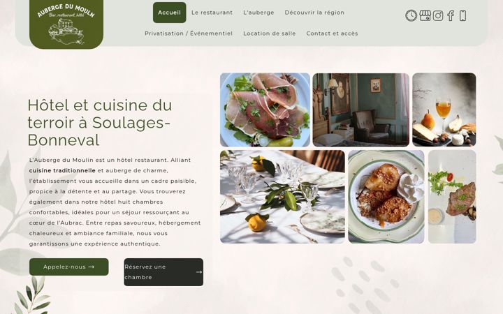 Екранна снимка на aubergedumoulin12.fr
