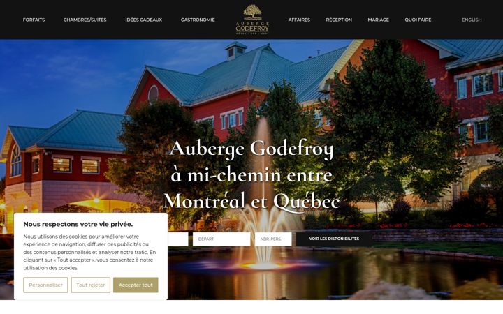 Zrzut ekranu aubergegodefroy.com