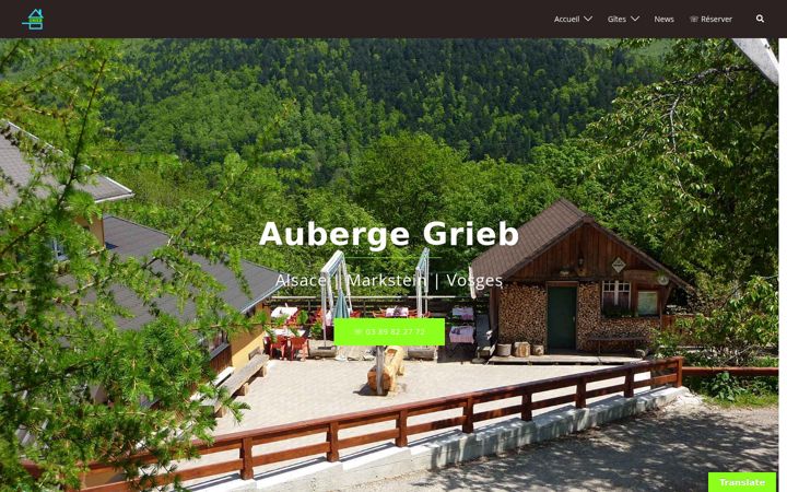 Screenshot of aubergegrieb.com