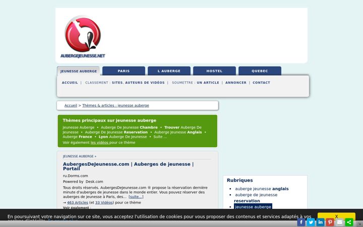 Screenshot of aubergejeunesse.net