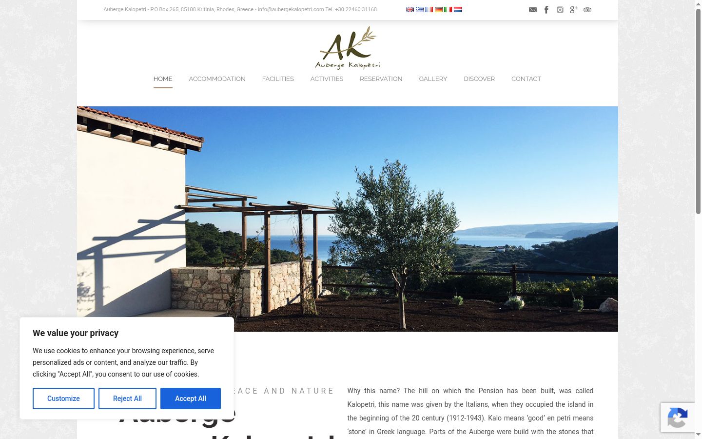 Screenshot del banner di consenso mostrato prima di qualsiasi interazione