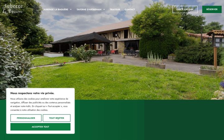 Screenshot of aubergelabaquere.com