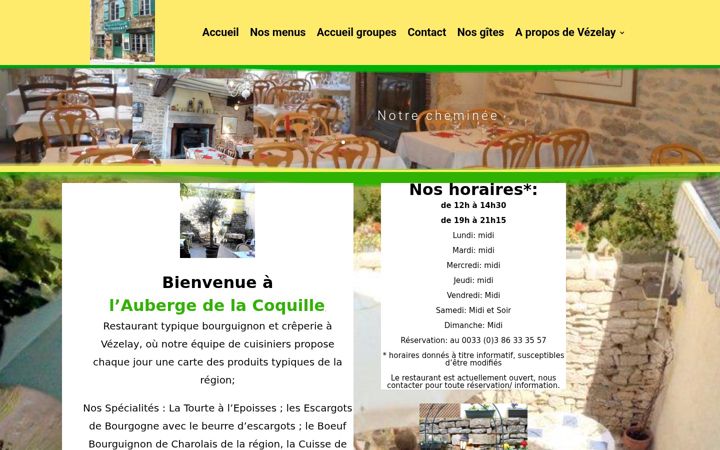 Screenshot of aubergelacoquille.com