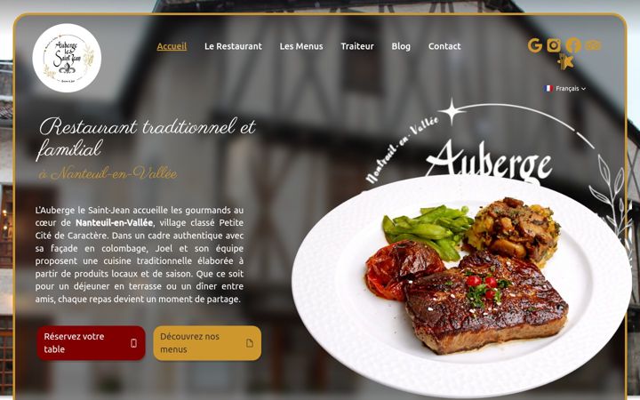 Screenshot of aubergelesaintjean.com