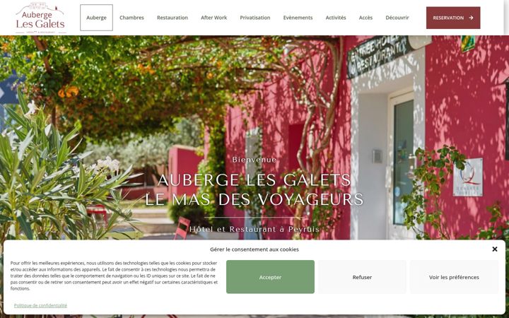 Screenshot von aubergelesgalets.fr