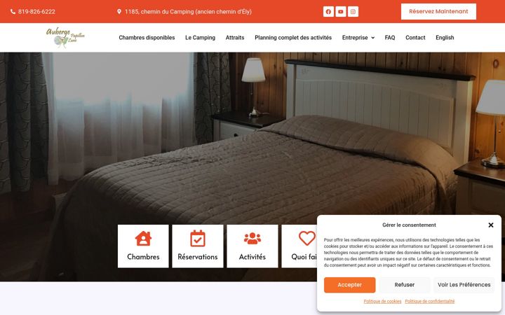 Screenshot of aubergepapillonlune.com