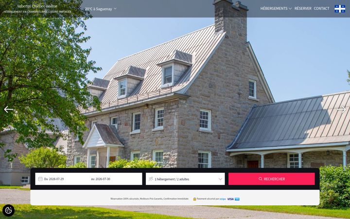 Screenshot of aubergeqi.com