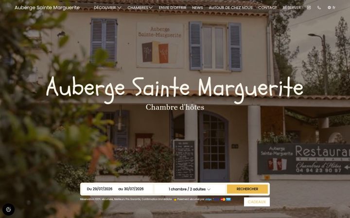 Screenshot of aubergesaintemarguerite.com