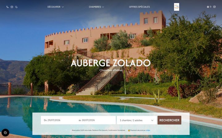 Screenshot of aubergezolado.com