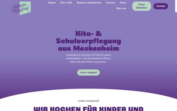 Screenshot of aubergine-catering.de