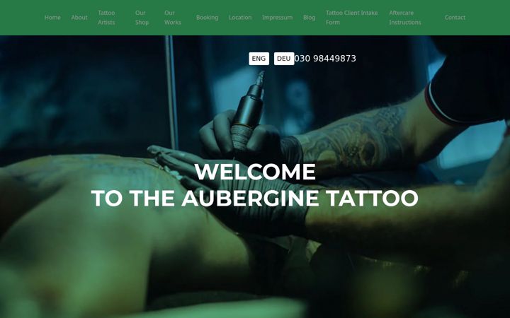 Screenshot von auberginetattoo.de